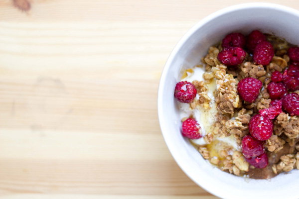 Raspberry Yogurt Cereal Bowl