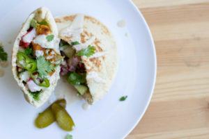 Homemade Israeli Chicken Shawarma Pita Sandwich