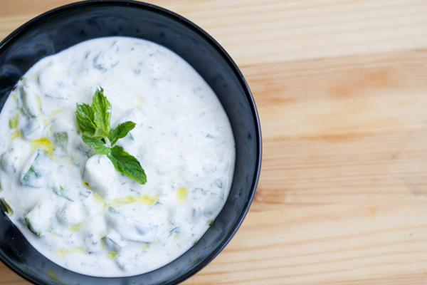 Persian Mast o Khiar is a traditional cucumber yogurt dip that goes well with just about anything!