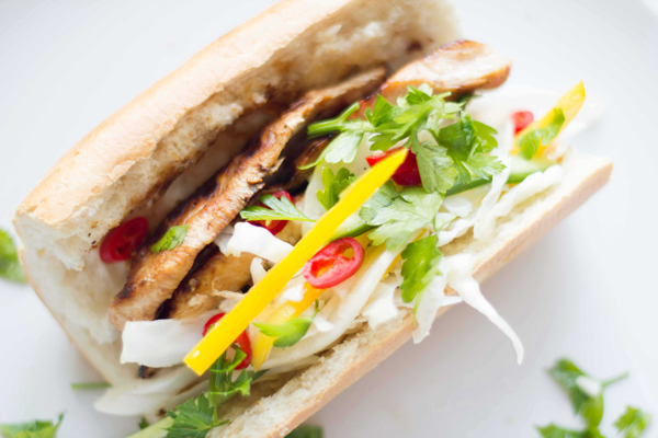 Grilled Chicken Sandwich with Asian Slaw