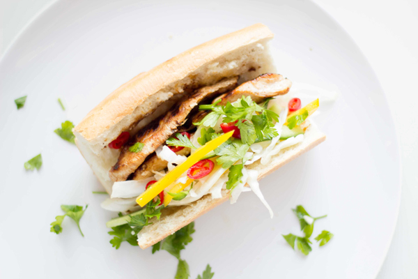 Grilled Chicken Sandwich with Asian Slaw
